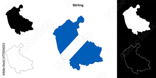 Stirling blank outline map set