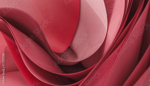 Abstract red background with layers of textile photo