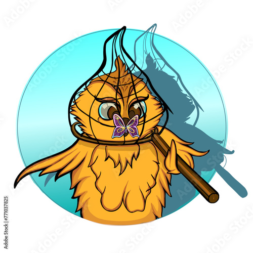 Cute cartoon colorful owl, lovely owl vector Illustration