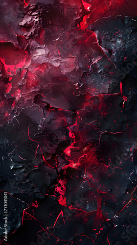 Wallpaper Mural A dark tonal composition with rich texture and striking red accents evoking a sense of erosion or decay Torontodigital.ca