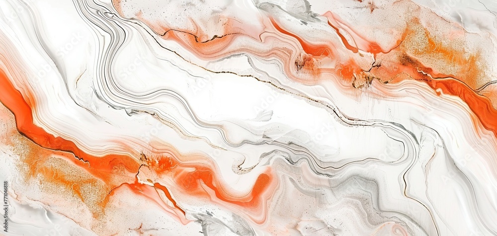 Abstract white orange red marble marbled stone wall texture luxury background banner pattern