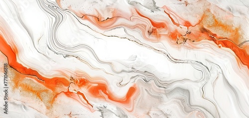 Abstract white orange red marble marbled stone wall texture luxury background banner pattern