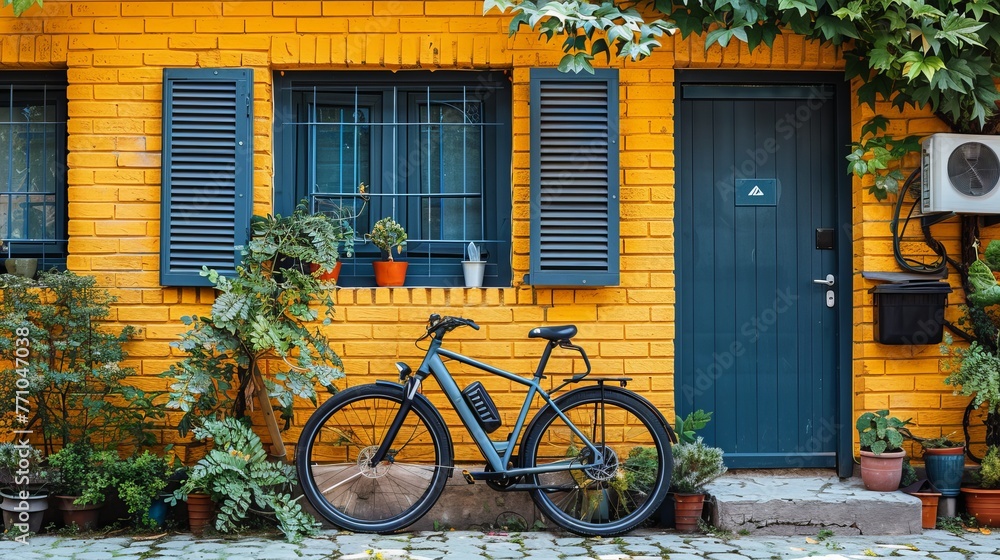 Simple diagram of an off-grid solar cell system house concept with