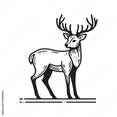 Deer vector illustration for coloring