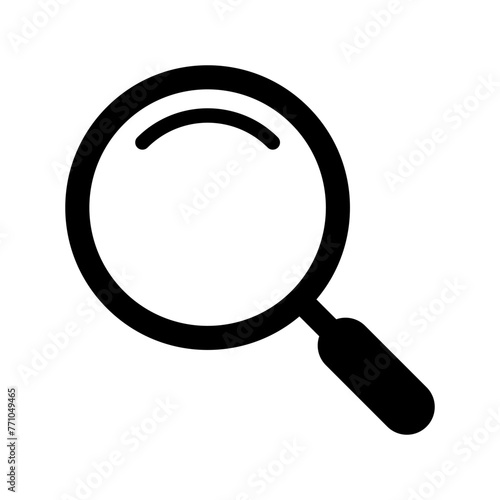 Magnifying glass icon, vector magnifier or loupe sign. Web search icon.