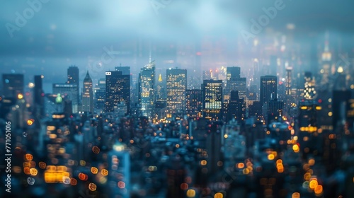 Cityscape Blurs Cinematic shots of city skylines with blurred motion capturing the dynamic and ever-changing urban landscape  AI generated illustration