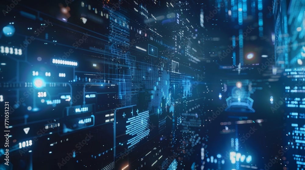Digital Transformation Cinematic shots of businesses undergoing digital transformation leveraging technology to innovate processes improve customer  AI generated illustration