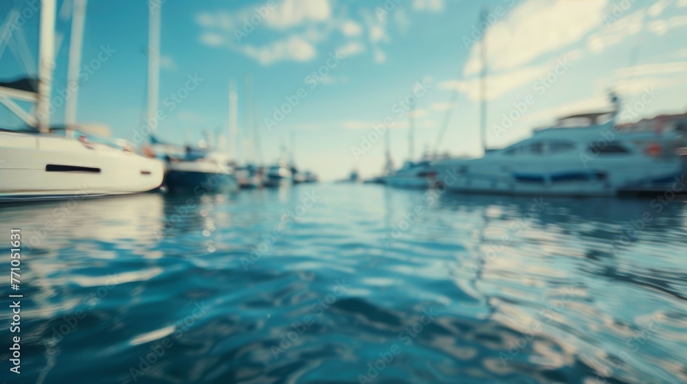 Fototapeta premium Harbor Motion Cinematic shots of boats and ships in a harbor or marina with intentional blur conveying the movement of vessels on the water capturi AI generated illustration