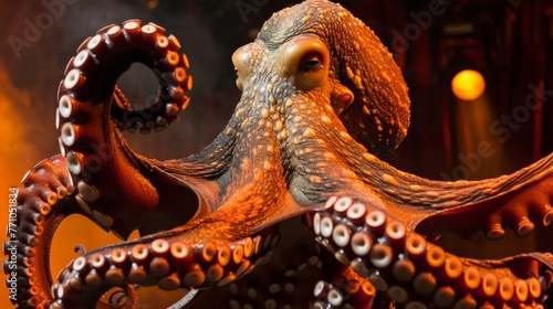 Opera Octopuses Professional captures of octopuses performing in opera productions or theatrical performances raw AI generated illustration