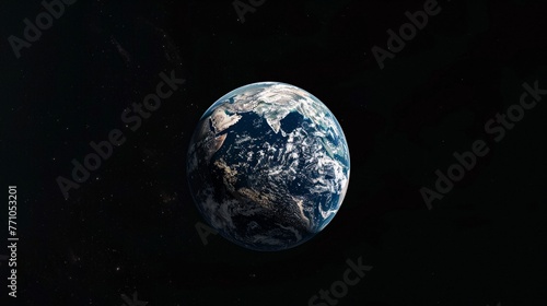 The captivating solitude of Earth A globe against the void, its details illuminated by unseen lights
