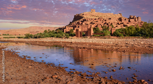 Panoramic view of Ksar Ait Benhaddou, Morocco