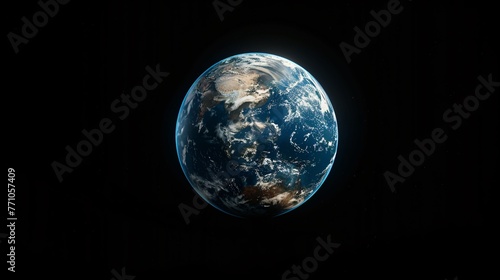 The captivating solitude of Earth  A globe against the void, its details illuminated by unseen lights © Saran