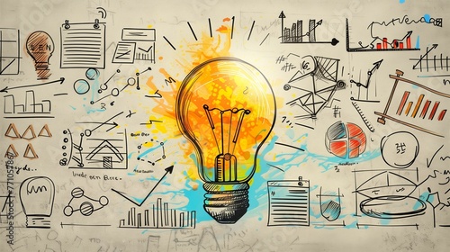 Light bulb with creative ideas