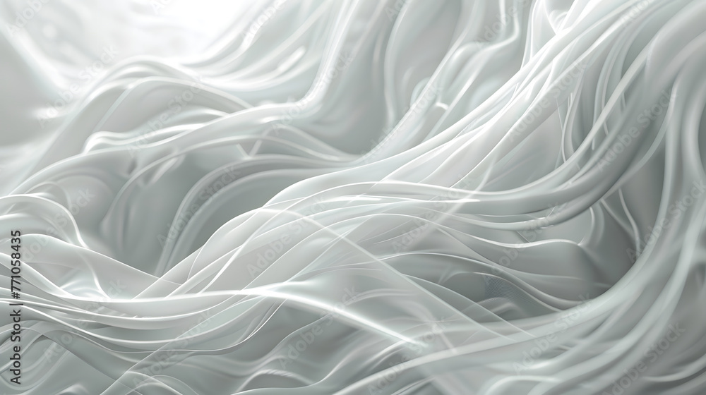 Flowing white fabric texture with graceful curves Flowing white fabric texture with graceful curves