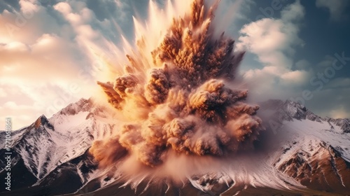 mountain explode of larva 8k photography  ultra HD