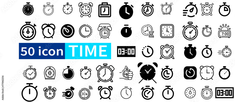 time icon set, gradient icons, sandglass timer isolated on white ...