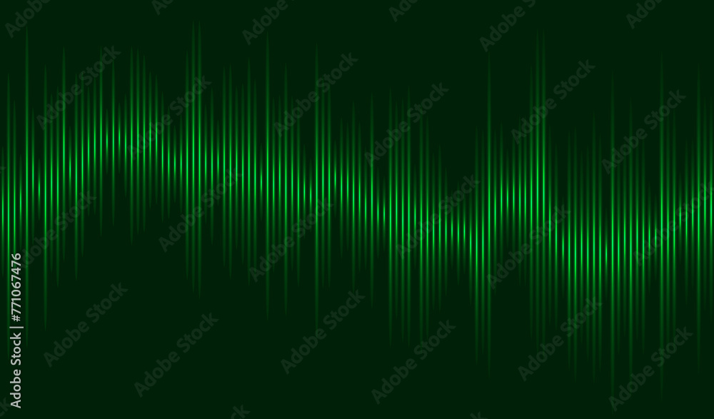 A green digital equalizer. A sound wave. Vector illustration EPS 10