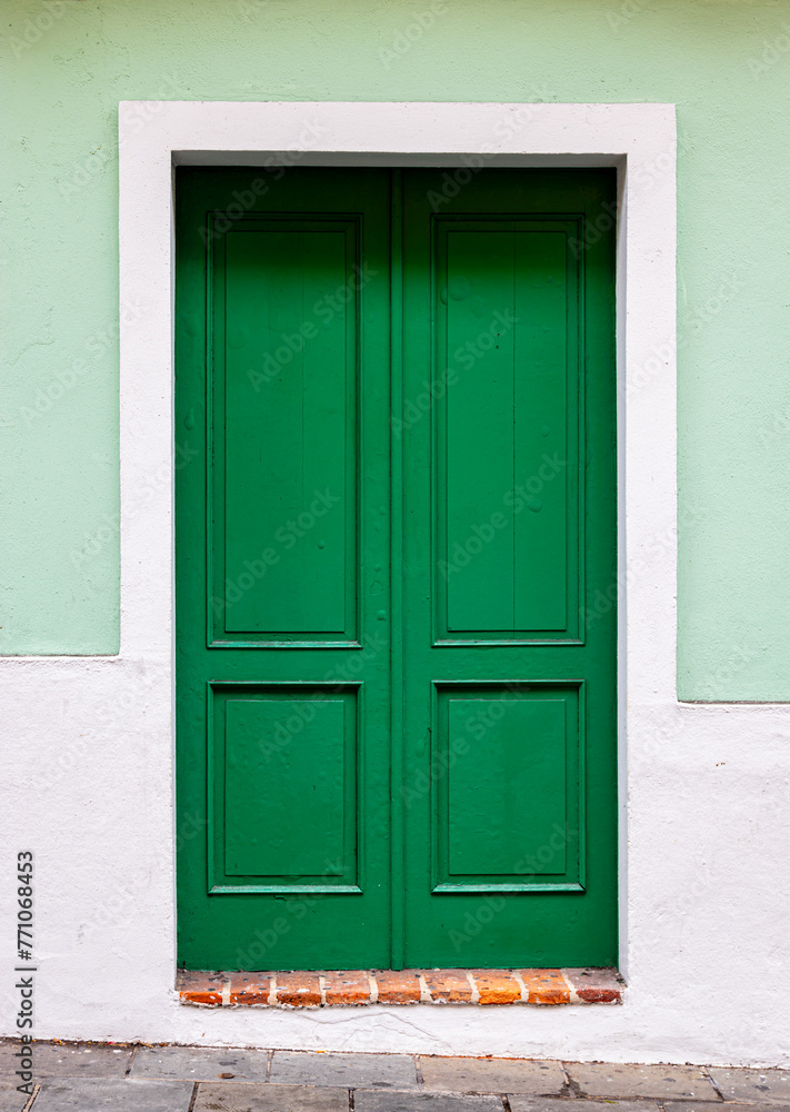 Green door on the street
