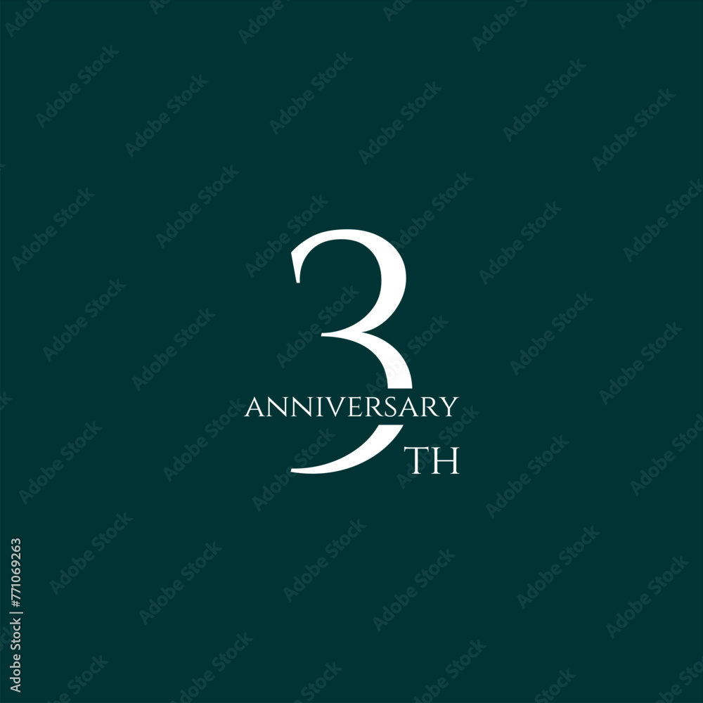 3th logo design, 3th anniversary logo design, vector, symbol, icon