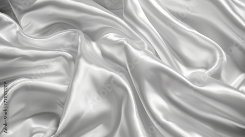 Elegant white silk or satin fabric texture for luxurious wedding backdrop, ideal for refined decor