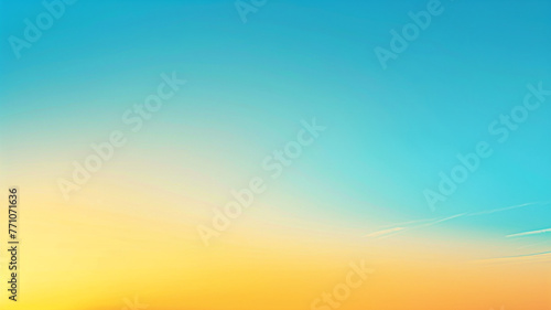 A gradient background transitioning from a sunny marigold to a cool cerulean blue, mimicking the bright and hopeful morning sky just after sunrise.  photo