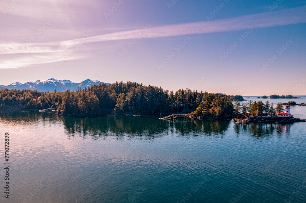 Fototapeta premium Lighthouse Island - Sitka, Alaska