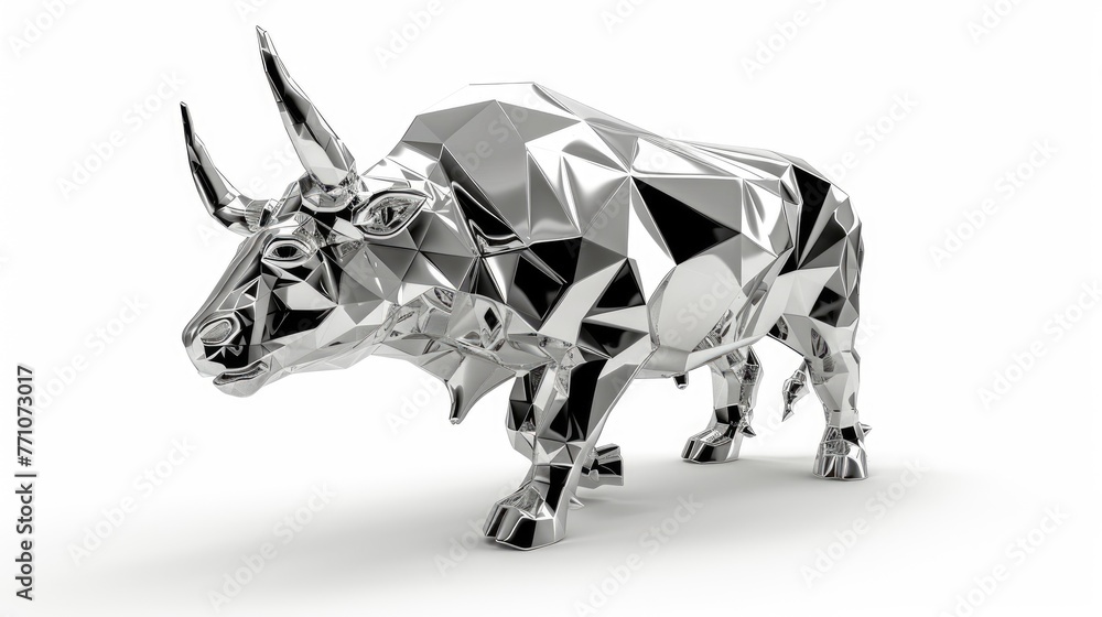 Chrome effect animal on isolated background, stunning metallic finish enhances beauty of wildlife imagery, creating mesmerizing contrast against backdrop, a modern twist on classic animal portraits. Chrome effect animal on isolated background, stunning metallic finish enhances beauty of wildlife imagery, creating mesmerizing contrast against backdrop, a modern twist on classic animal portraits.