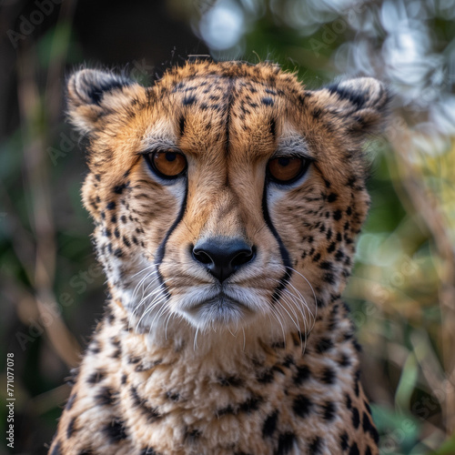 Close-Up Portrait of a Cheetah in Natural Habitat