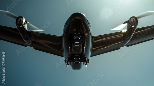 Beneath the Flight: The eVTOL's Graceful Ascent - plane (ID: 771078609)