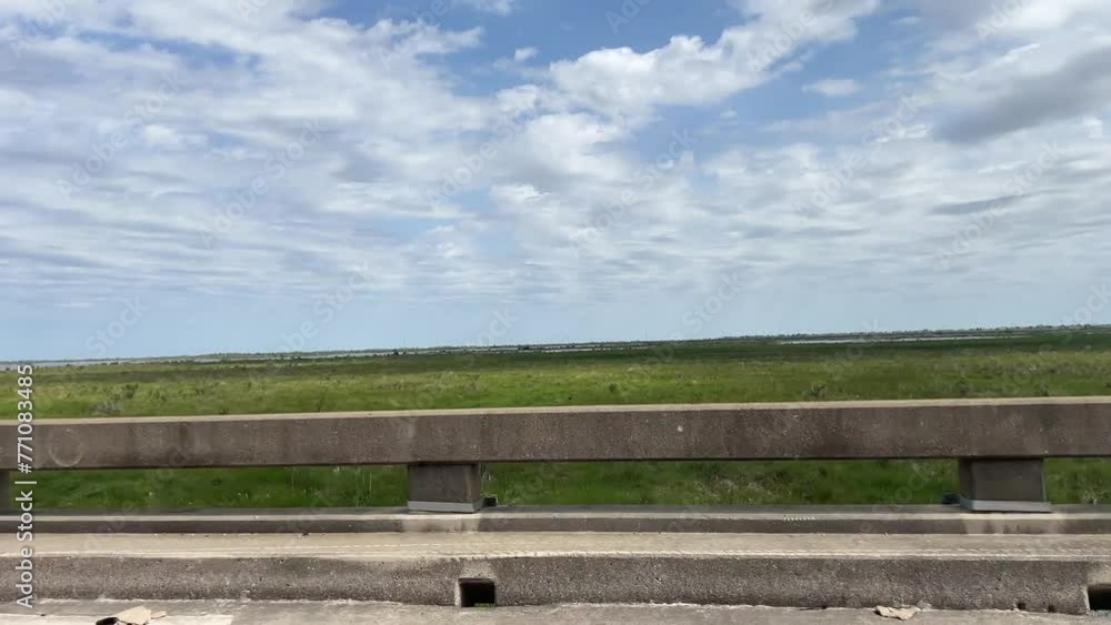 Driving plate of the interstate passing over the bayou in southeastern Louisiana Driving plate of the interstate passing over the bayou in southeastern Louisiana