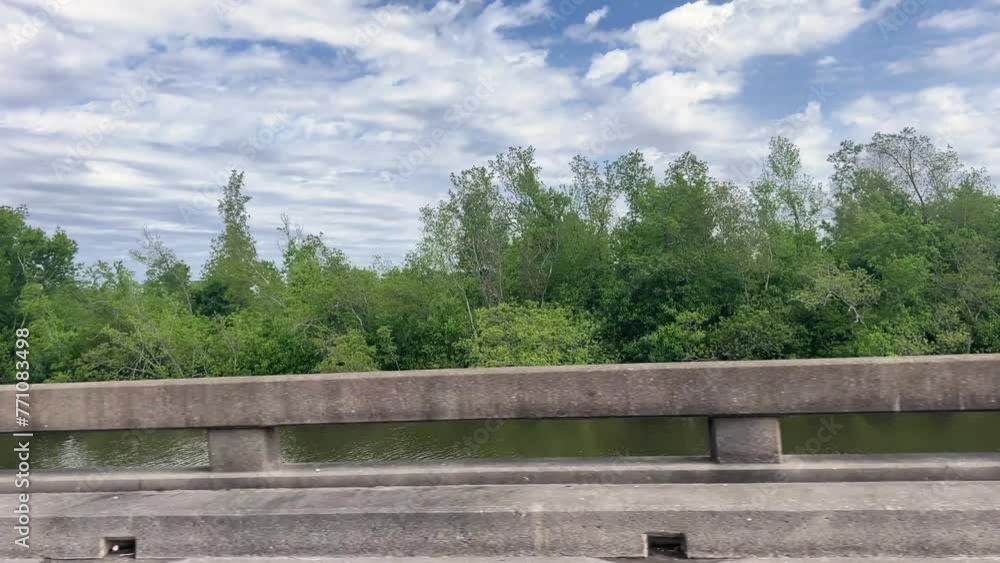 Driving plate of the interstate passing over the bayou in southeastern Louisiana Driving plate of the interstate passing over the bayou in southeastern Louisiana