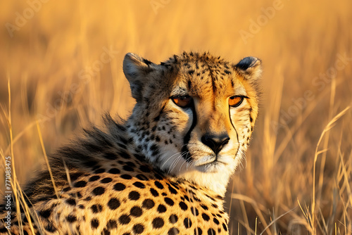 cheetah on grassland in northern africa with sunset i e7d5afd3-c809-424d-ba21-f6e3ef37a970 3 photo