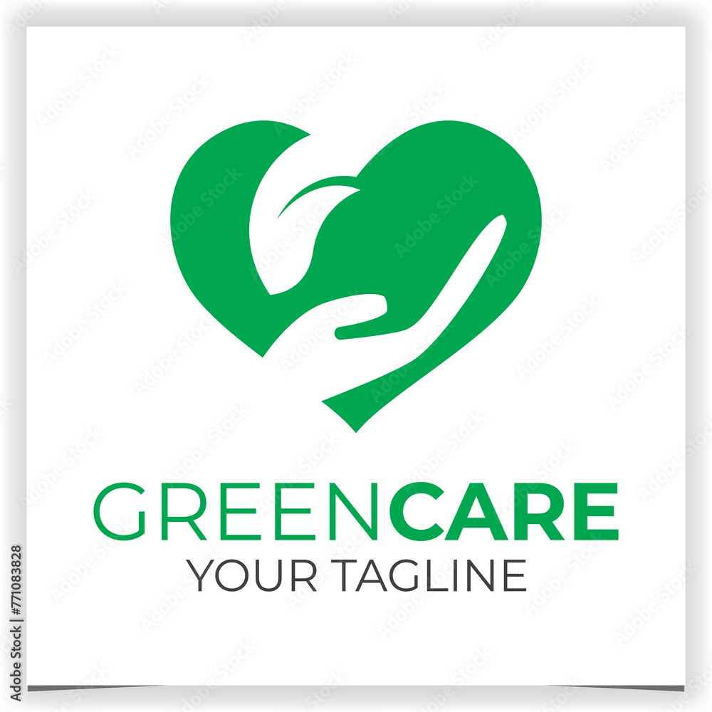 Green care logo design template Green care logo design template