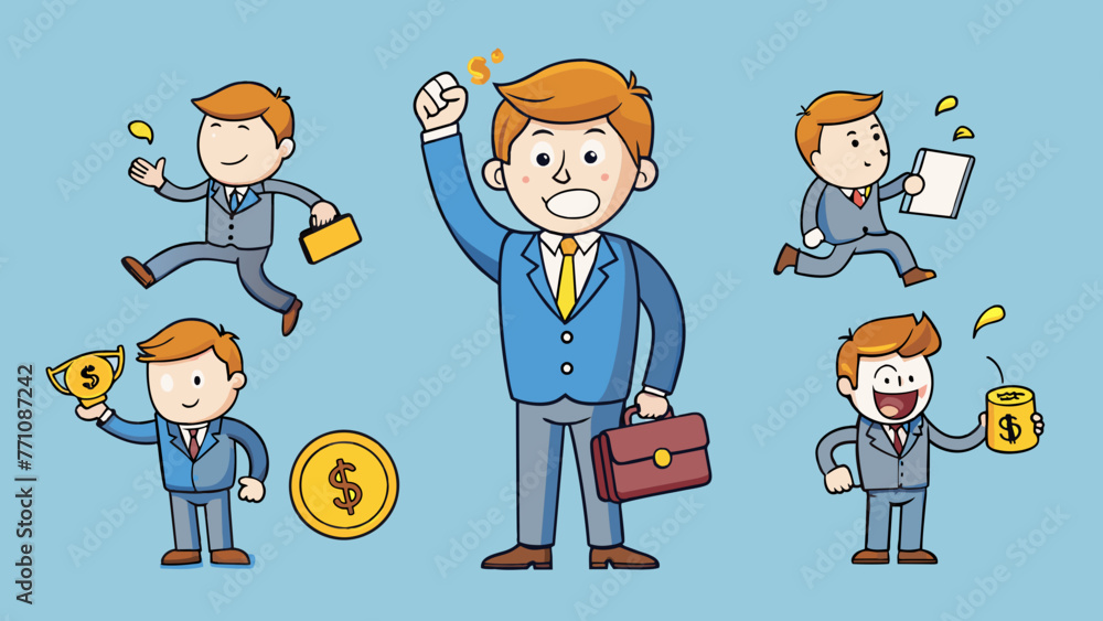 businessman character set guy in different action vector illustration businessman character set guy in different action vector illustration
