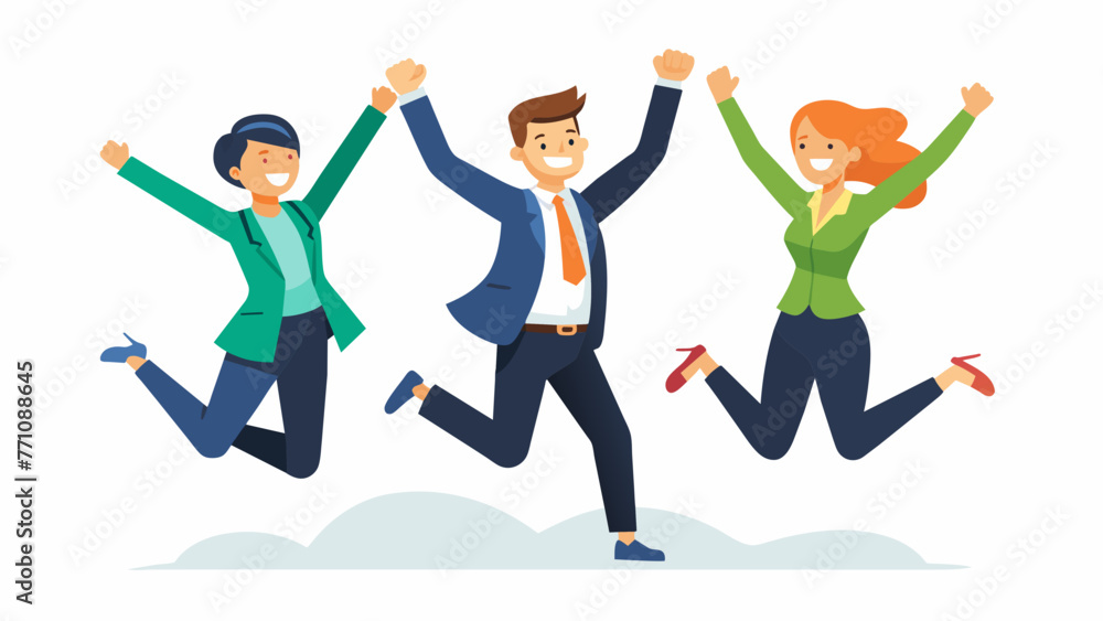 jump business people celebrating vector illustration