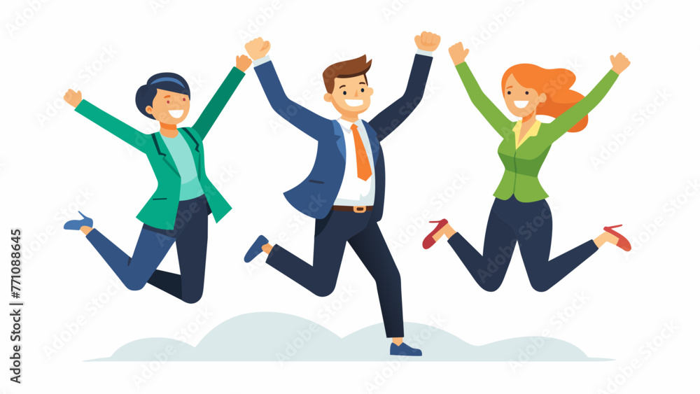 jump business people celebrating vector illustration jump business people celebrating vector illustration