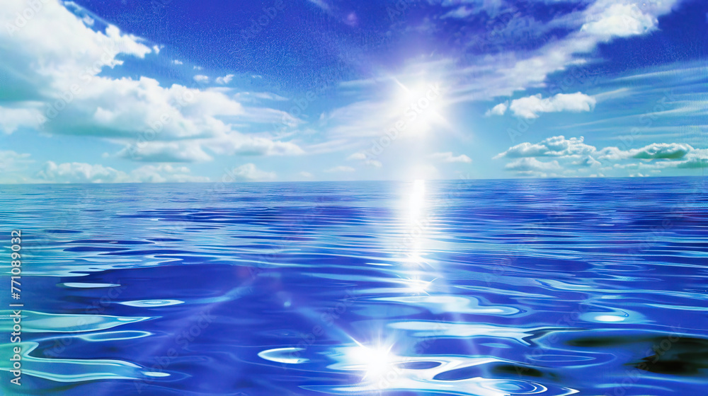 Obraz premium Sapphire Serenity: Finding Peace and Calm Amid Deep Blue Shades of Tranquility