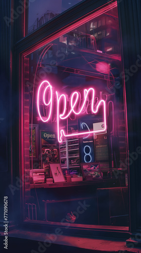 sign - Neon Invitation: The "Open" Beacon © Graxaim