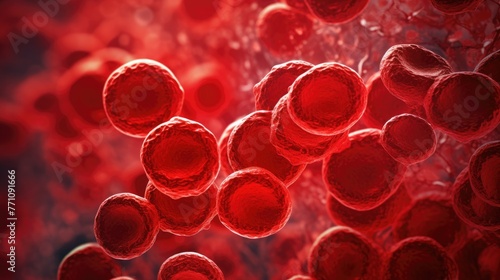 Red blood cells flowing through vein