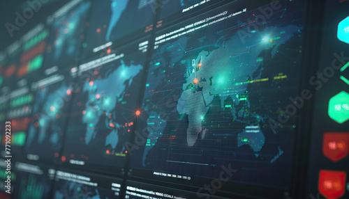 Cybersecurity Threat Detection, cybersecurity threat detection with a graphic illustrating AI-powered security tools detecting and mitigating cyber threats in real-time