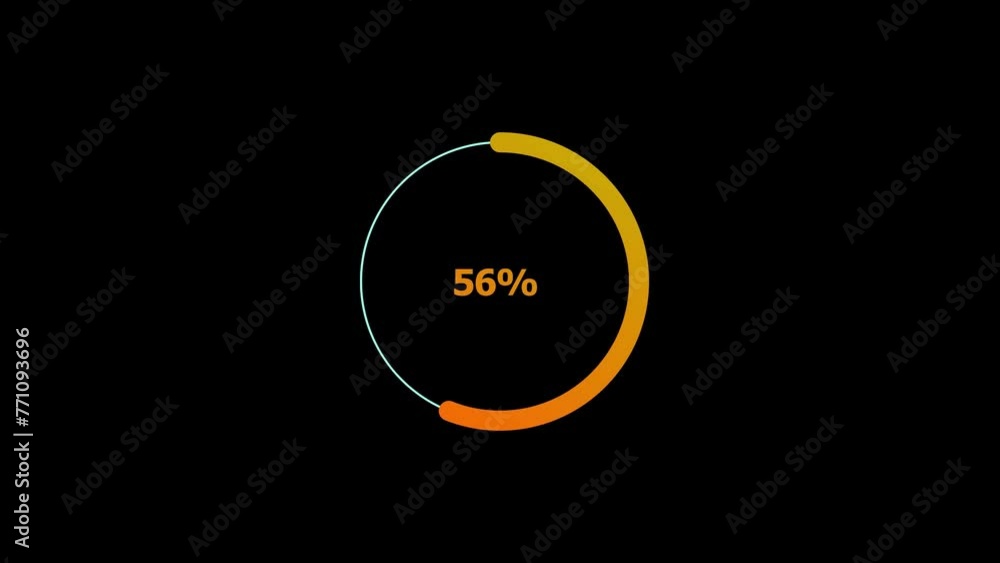 56% circle loading icon pie chart diagrams modern design animation background. 56% circle loading icon pie chart diagrams modern design animation background.