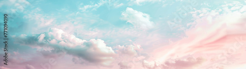 A cotton candy-like cloudscape invites feelings of wonder and tranquility, blending pink and blue hues