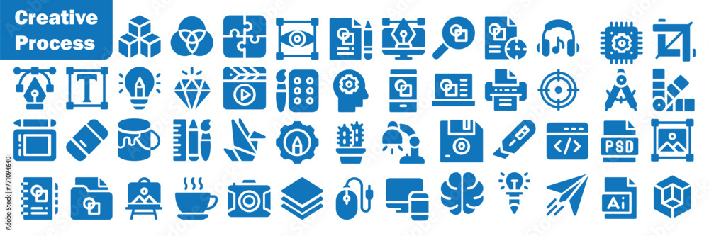 creative process icon set. eps 10 creative process icon set. eps 10