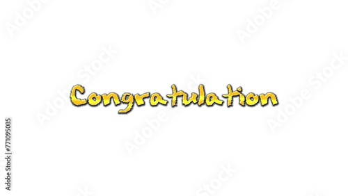 Congratulation Text Animation Isolated White Background photo