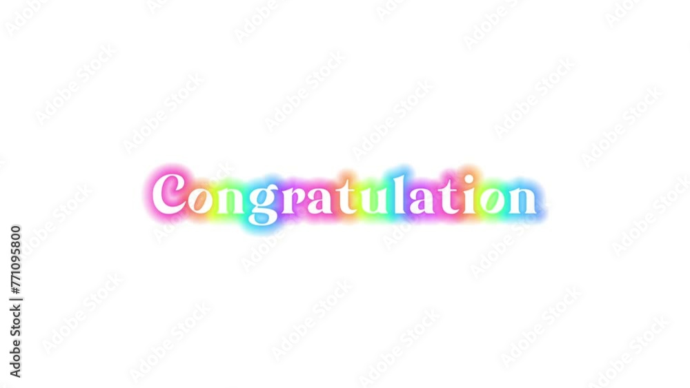 Congratulation Text Animation Isolated White Background Congratulation Text Animation Isolated White Background