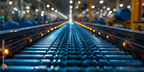 Roller Conveyors: Efficiently Transporting Objects in a Production Line. Concept Manufacturing, Assembly Line, Material Handling, Automation Technology, Factory Operations