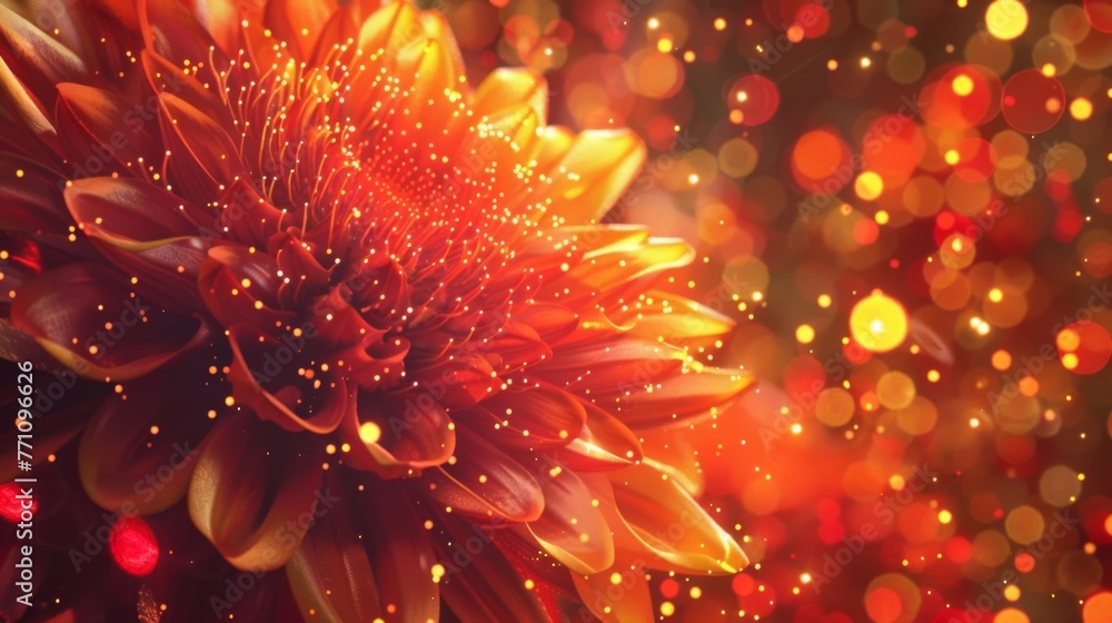 Fiery Dahlia fireworks light up the sky in a dazzling display of color Fiery Dahlia fireworks light up the sky in a dazzling display of color