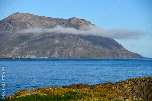 Morning view of the fjords of Njarðvík and Borgarfjordur Eystri, near the small village of Bakkagerði, East Fjords, Iceland. photo