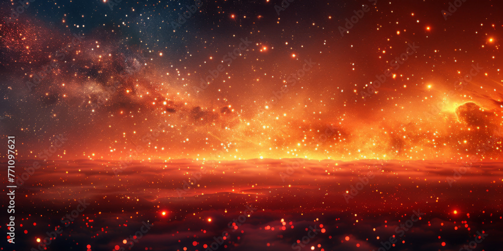 Fototapeta premium red light particle sky