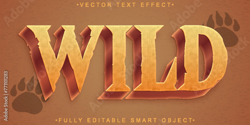 Brown Wild Vector Fully Editable Smart Object Text Effect